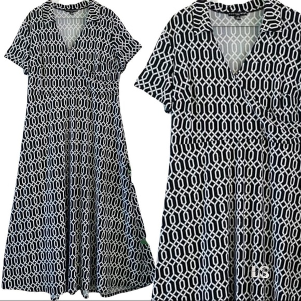 ⚫️  Madison Leigh Black & White Maxi Dress 1X​​​